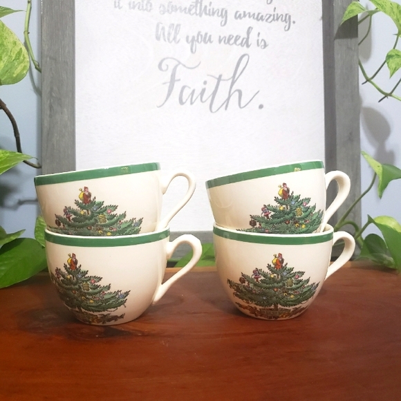 Spode Holiday Spode Christmas Tree Tea Cups Set Of 4 Poshmark